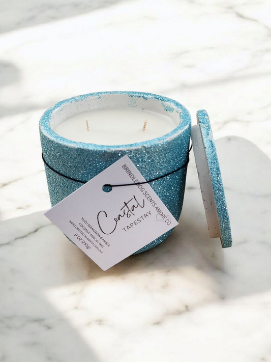 Coastal Tapestry- 9 oz Mandarin Yuzu & Amber Scented-Sparkle Series