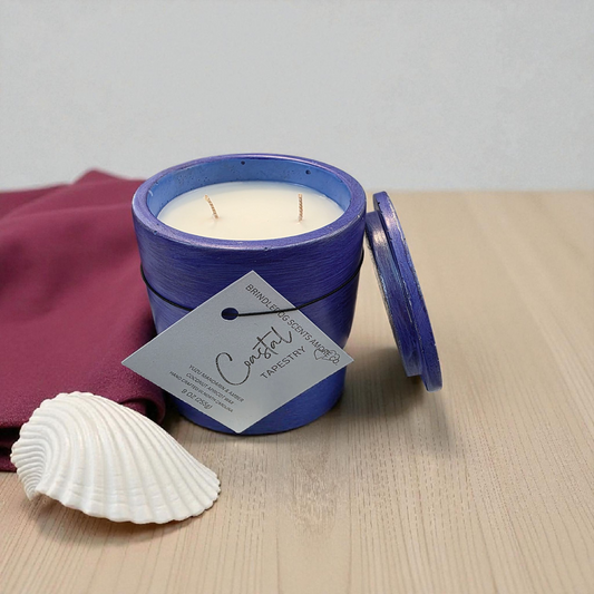 Coastal Tapestry 9 oz Yuzu Mandarin & Amber Scented-Celestial Series Blue