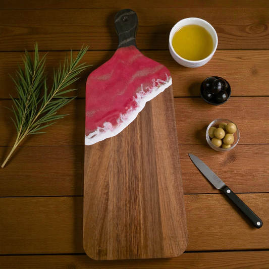Handcrafted Hardwood And Resin Serving Board (Food Safe)