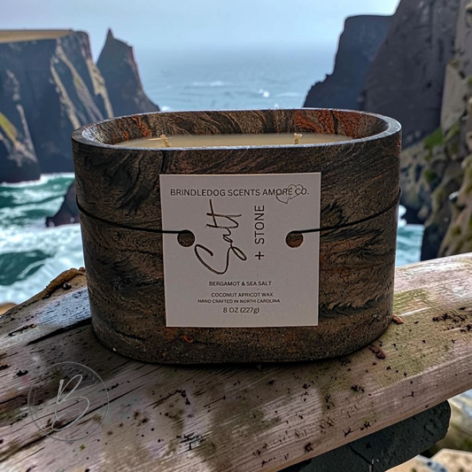 Salt + Stone 8 oz Bergamot & Sea Salt Scented-Oval Elements Series