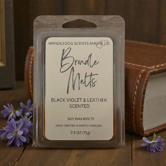 Soy Blended Wax Melts Black Violet & Leather Scented 2.5 oz