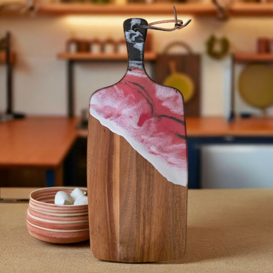 Handcrafted Hardwood And Resin Serving Board