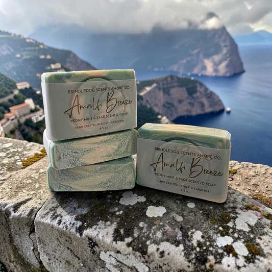 Peony & Mint Luxury Soap Bar – Artisan Bath Soap (4–5 oz) | Amalfi Breeze