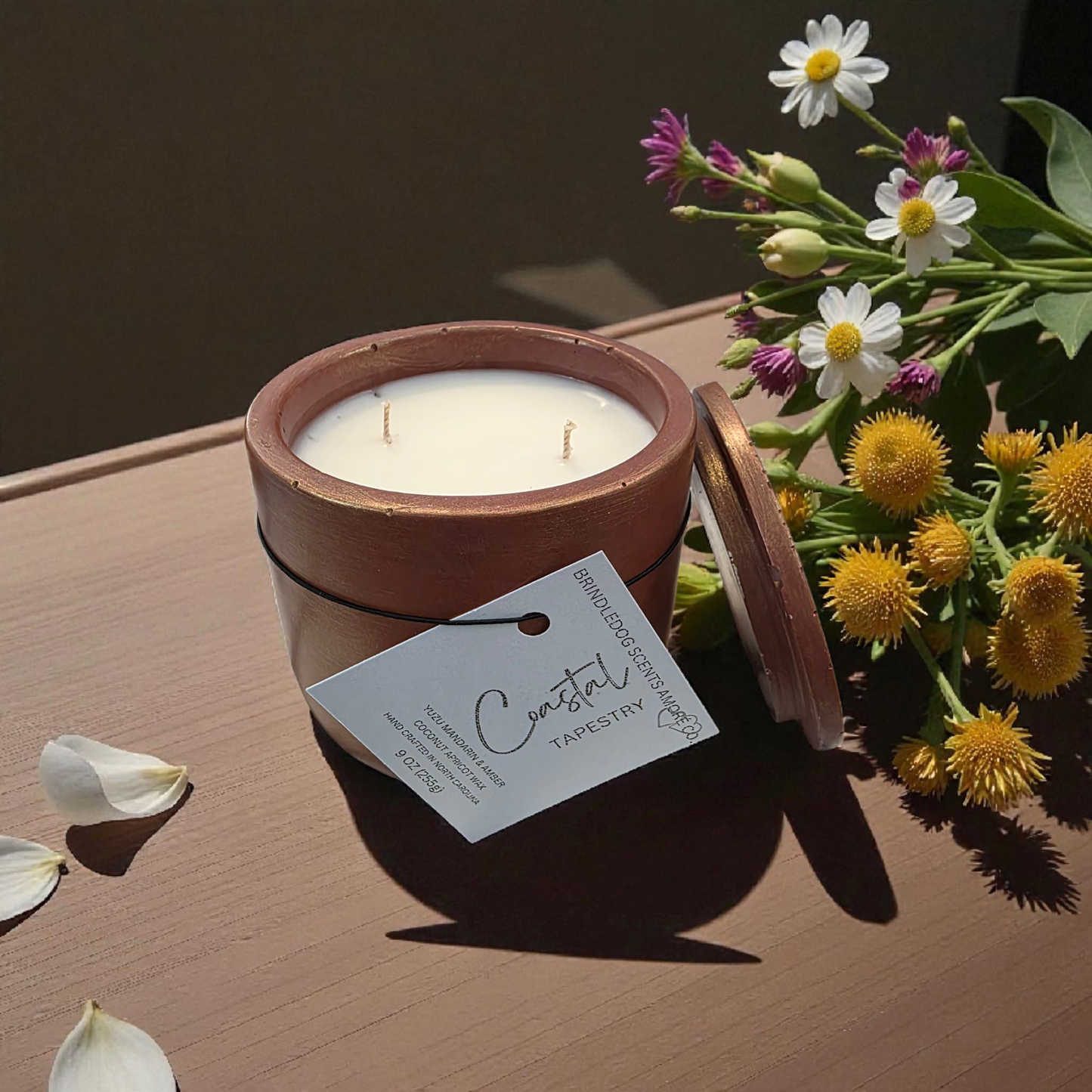 Coastal Tapestry- 9 oz Mandarin Yuzu & Amber Scented-Golden Fire Series