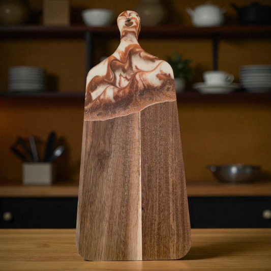 Handcrafted Hardwood And Resin Serving Board (Food Safe)